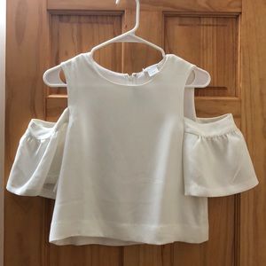 Club Monaco cut sleeve top white